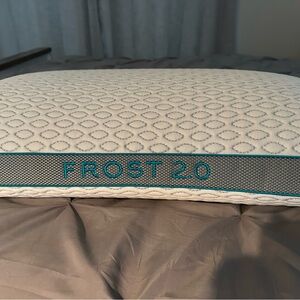 Edge Cooling Pillow with Gray and Teal Accents